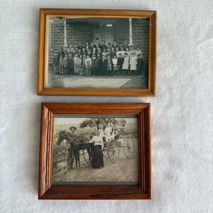 Vintage Antique Set Framed 1905-1928 Photos School Teacher Children Horse Buggy